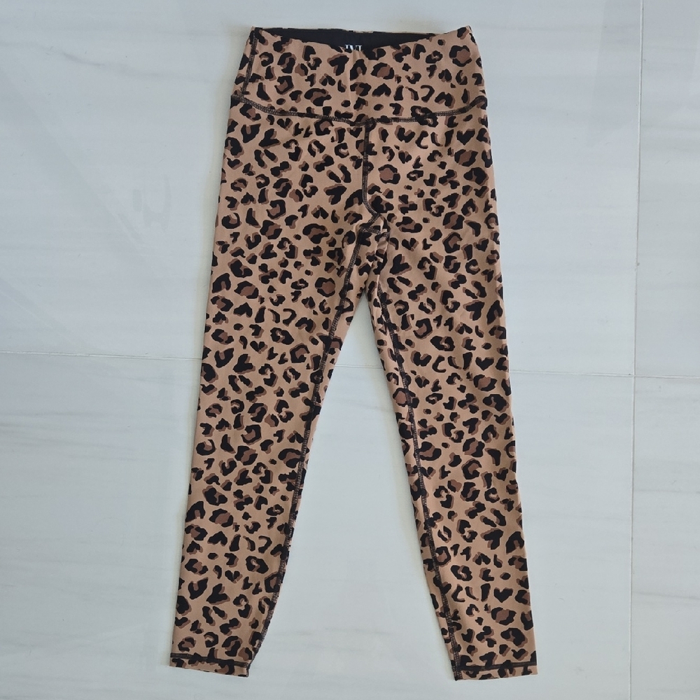 Leopard Print High-Waist Leggings - Tan/Black